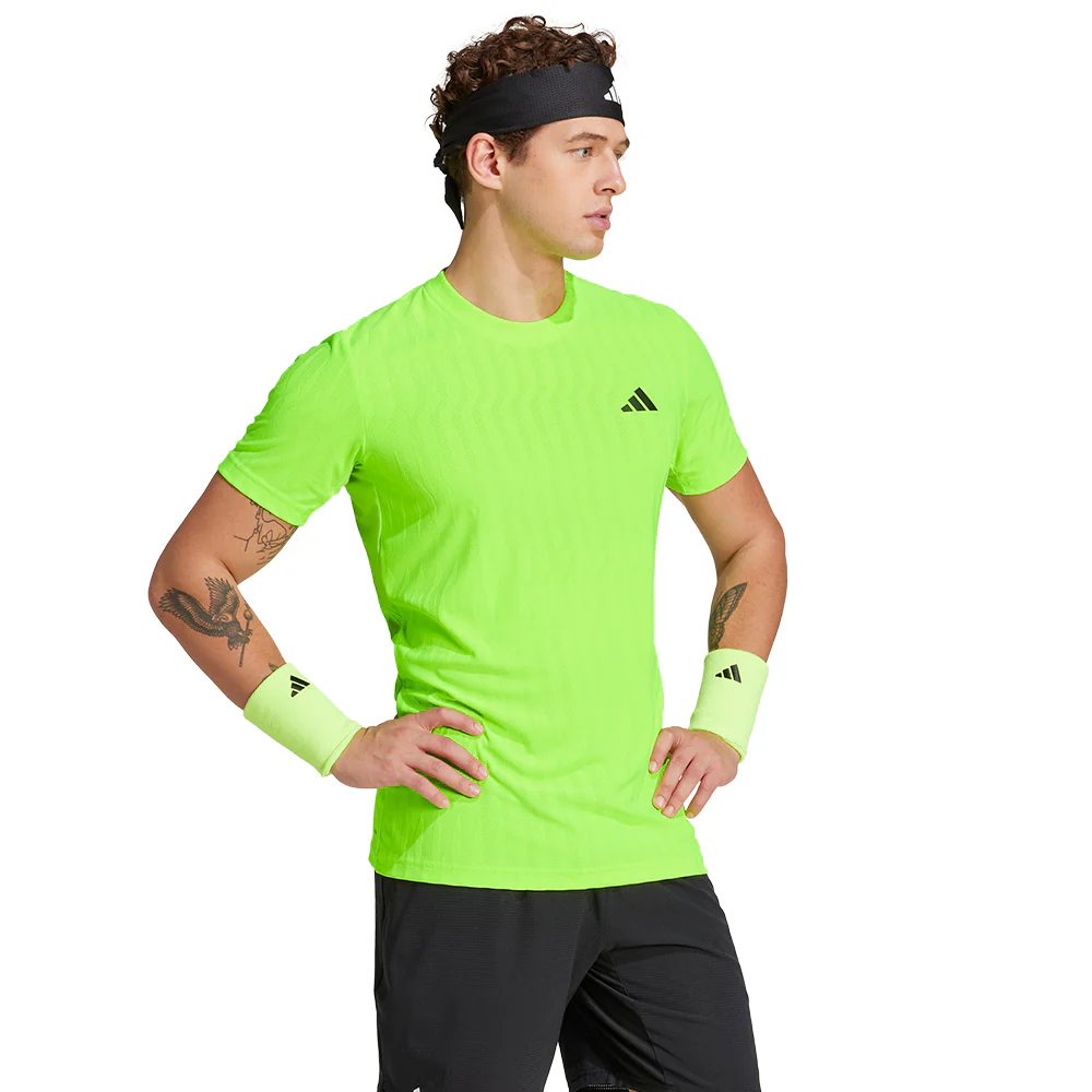 adidas Men's Freelift Tee - Lucid Lemon - Image 3