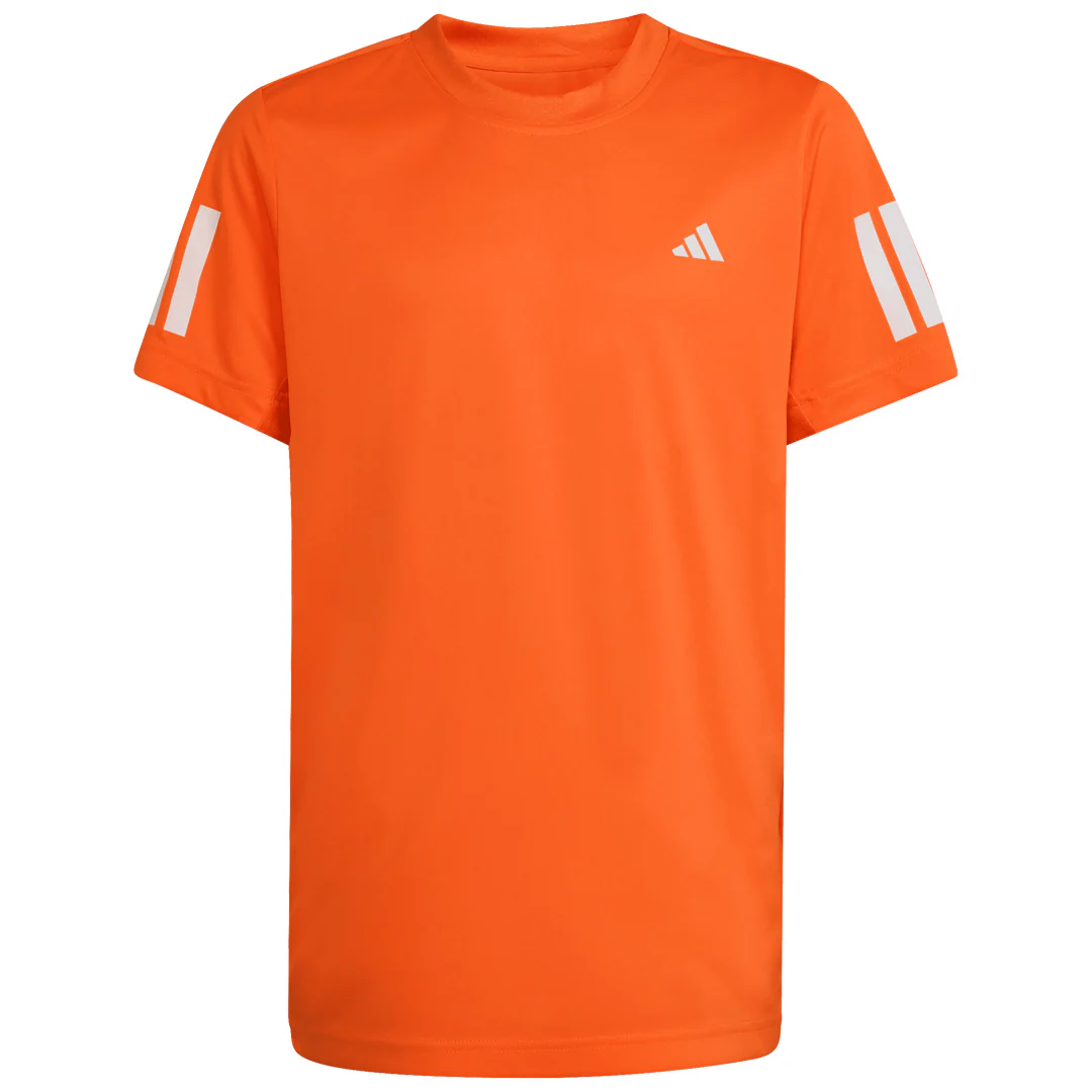 adidas Boys Club 3 Stripe Tee - Pure Orange