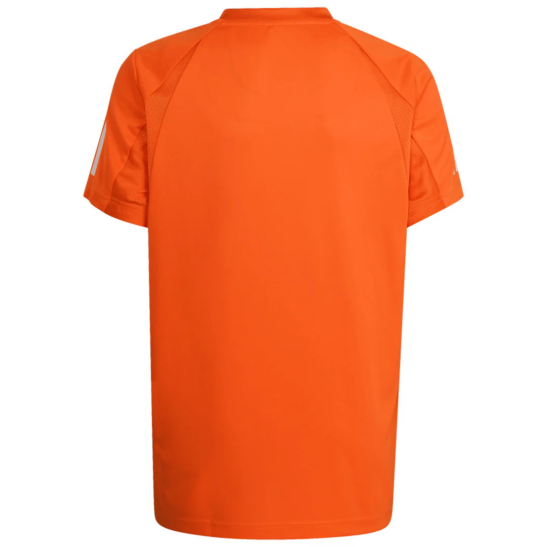 adidas Boys Club 3 Stripe Tee - Pure Orange - Image 2