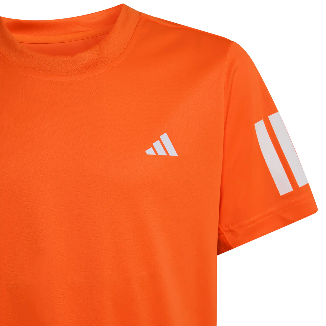 adidas Boys Club 3 Stripe Tee - Pure Orange - Image 3