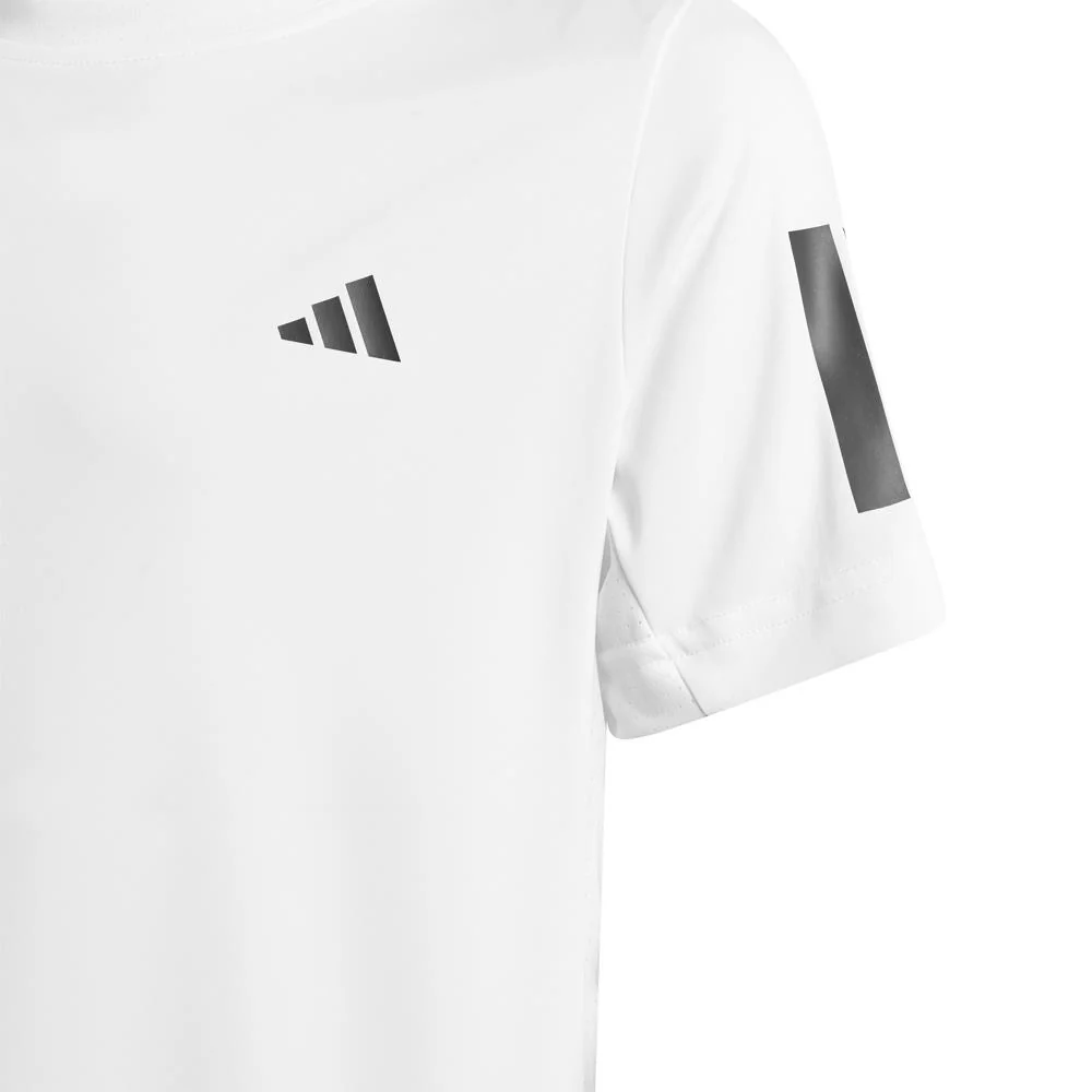 adidas Boys Club 3 Stripe Tee - White/Black - Image 3
