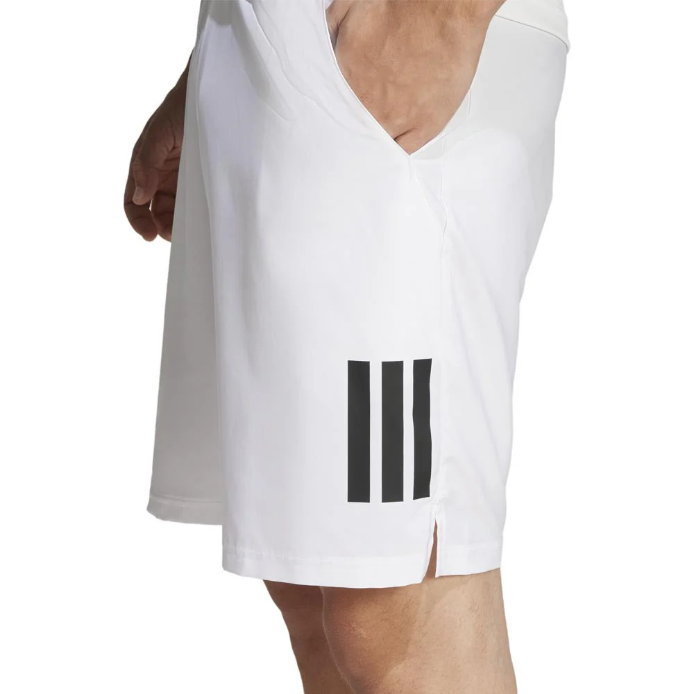 adidas Men's Club 3 Stripe 7" Short - White/Black - Image 5