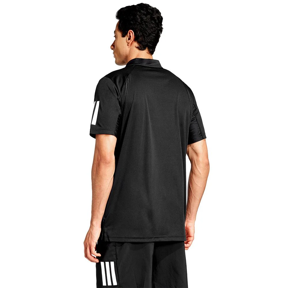 adidas Men's Club 3 Stripe Polo - Black - Image 3
