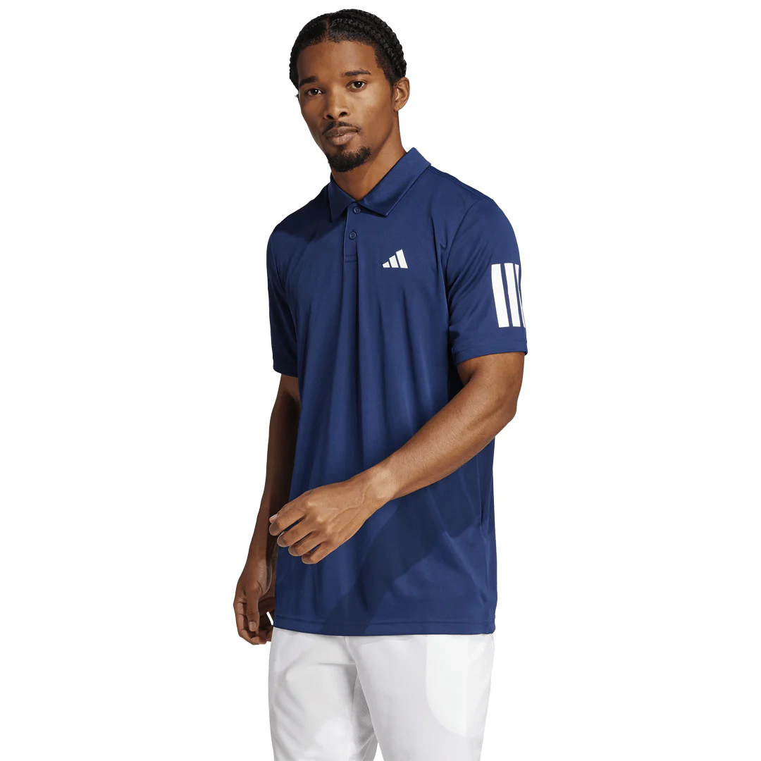 adidas Men's Club 3 Stripe Polo - Dark Blue - Image 2