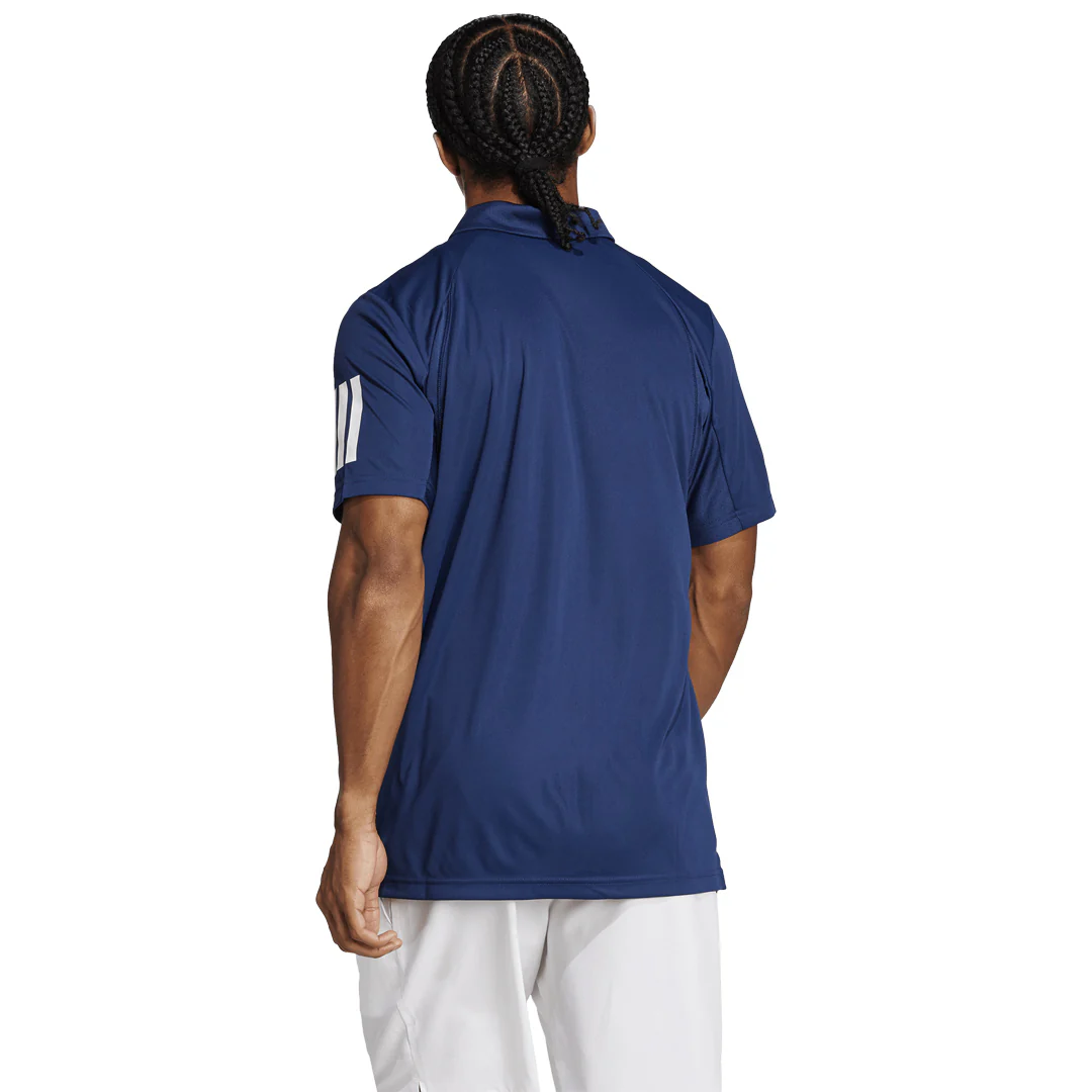 adidas Men's Club 3 Stripe Polo - Dark Blue - Image 3