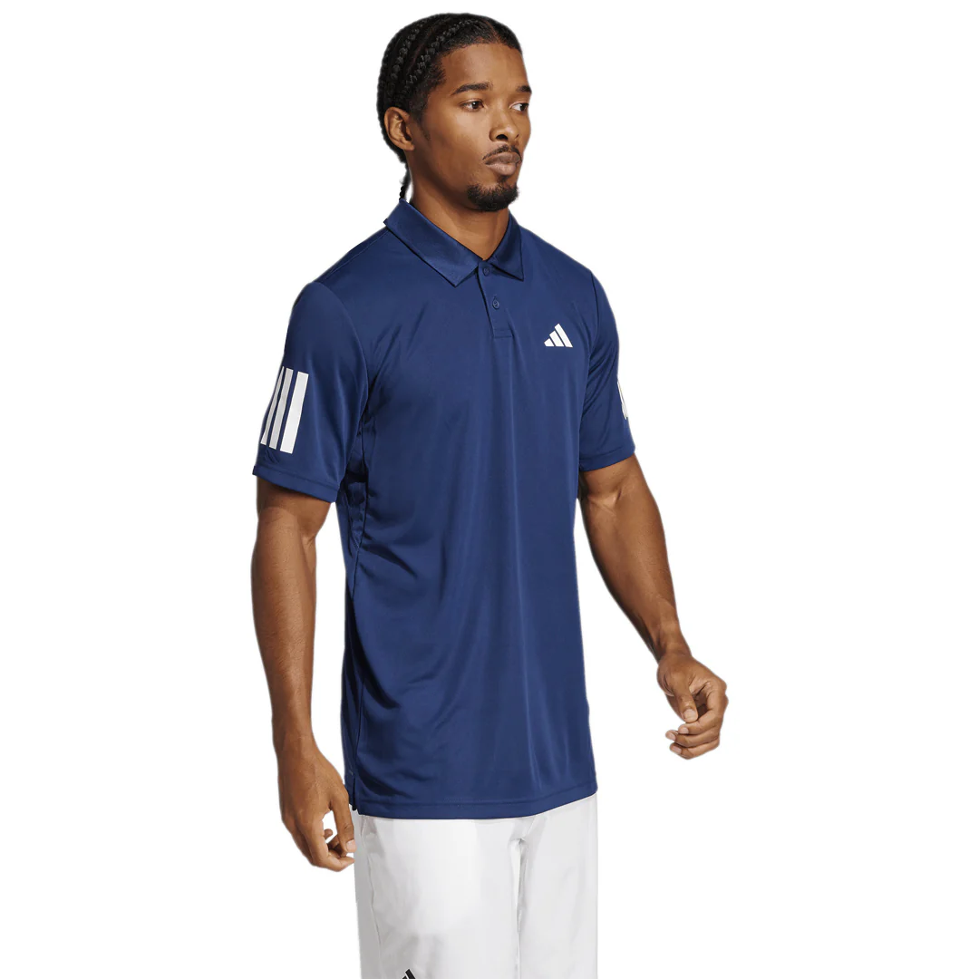 adidas Men's Club 3 Stripe Polo - Dark Blue - Image 4