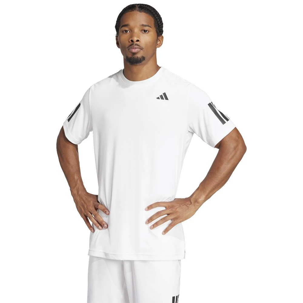 adidas Men's Club 3 Stripe Tee - White - Image 3