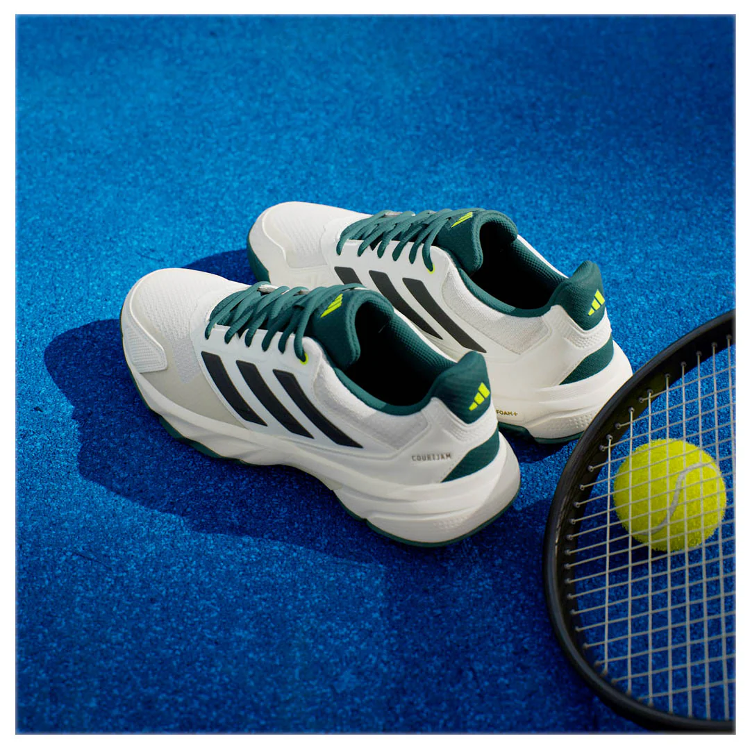 adidas Men's CourtJam Control 3 - Off White/Aurora Ivy - Image 5