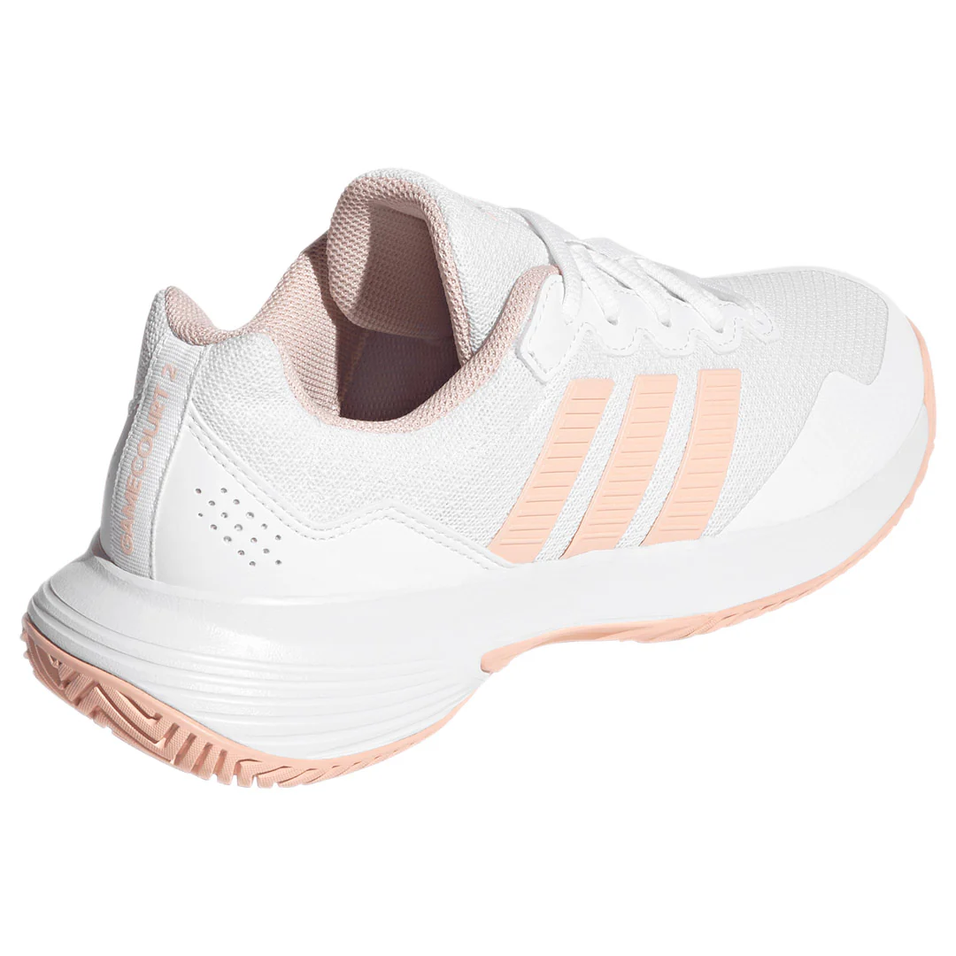 adidas Women's GameCourt 2 - White/Blush Pink - Image 4
