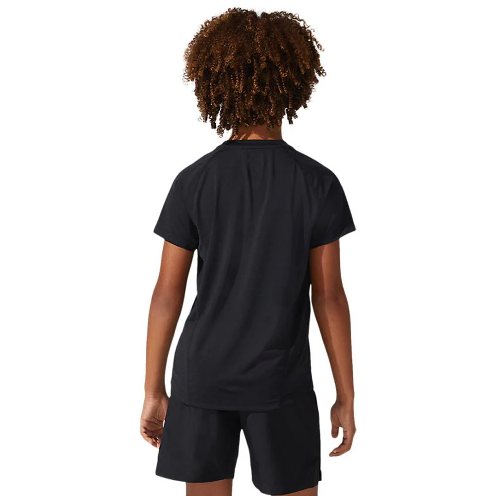 Asics Boys Tennis Graphic SS Top - Performance Black - Image 4