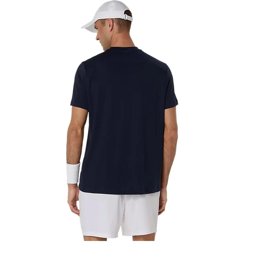 Asics Men's Court Short Sleeve Tee - Midnight - Image 3