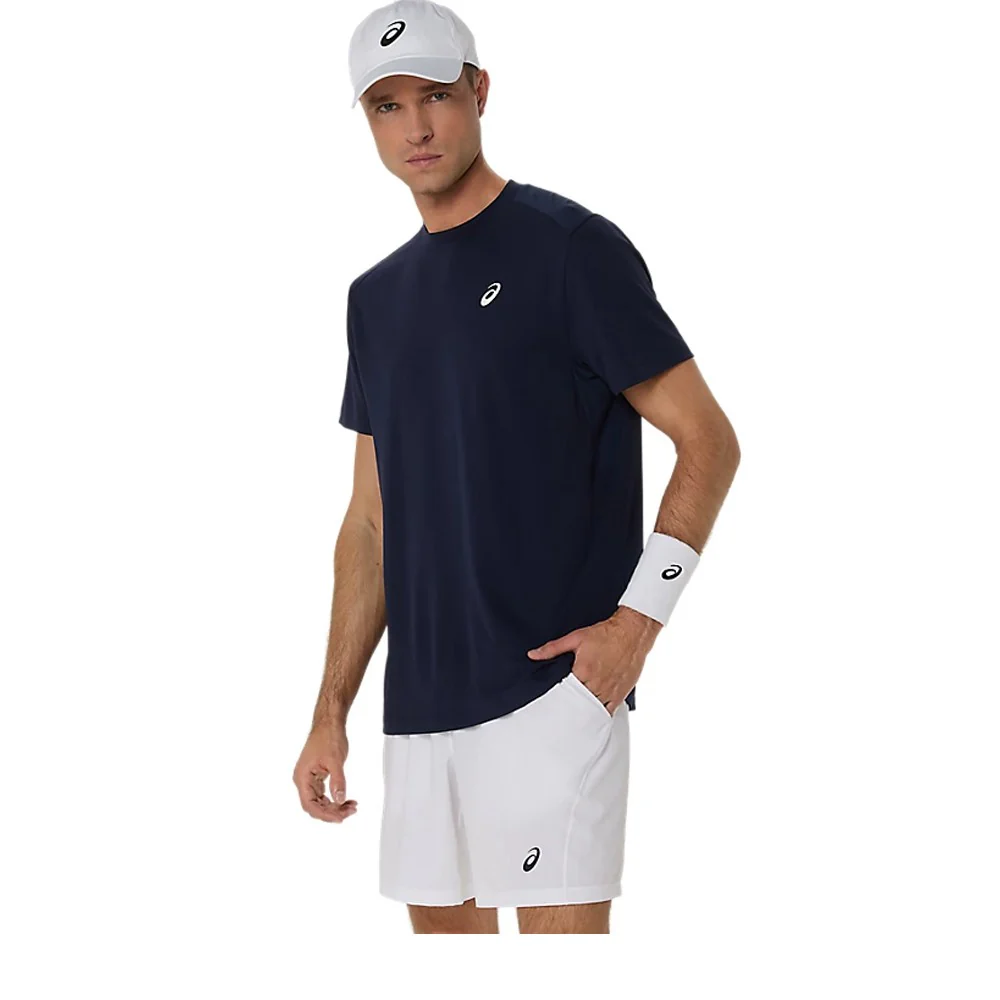 Asics Men's Court Short Sleeve Tee - Midnight - Image 4