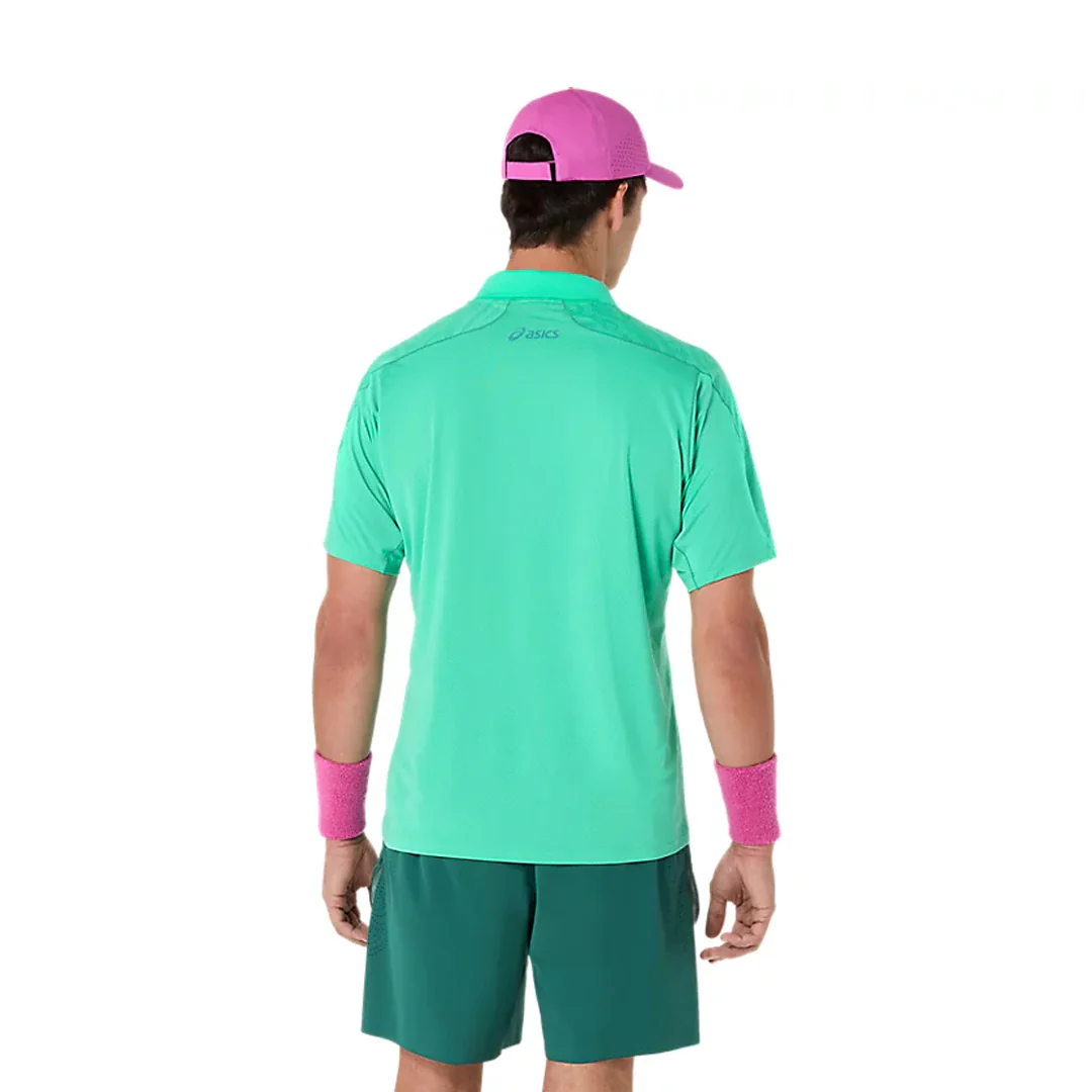 Asics Men's Match Jaquard Polo - Aurora Green - Image 3