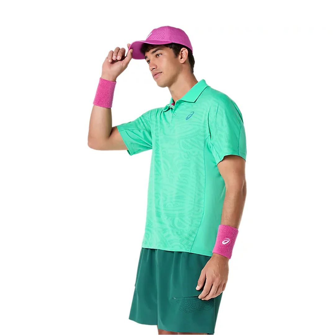 Asics Men's Match Jaquard Polo - Aurora Green - Image 4