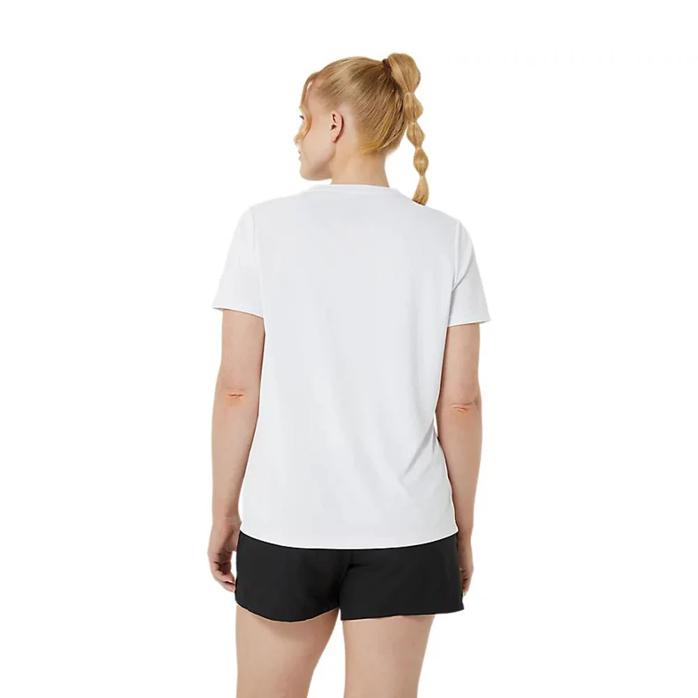Asics Women's Court Graphic Tee - Brilliant White/Faded Orange - Image 3