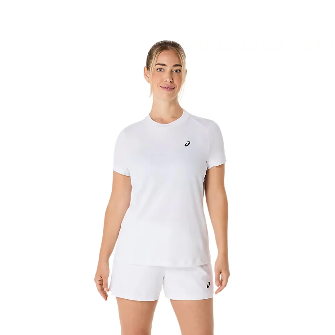 Asics Women's Court Short Sleeve Tee - Brilliant White - Image 3