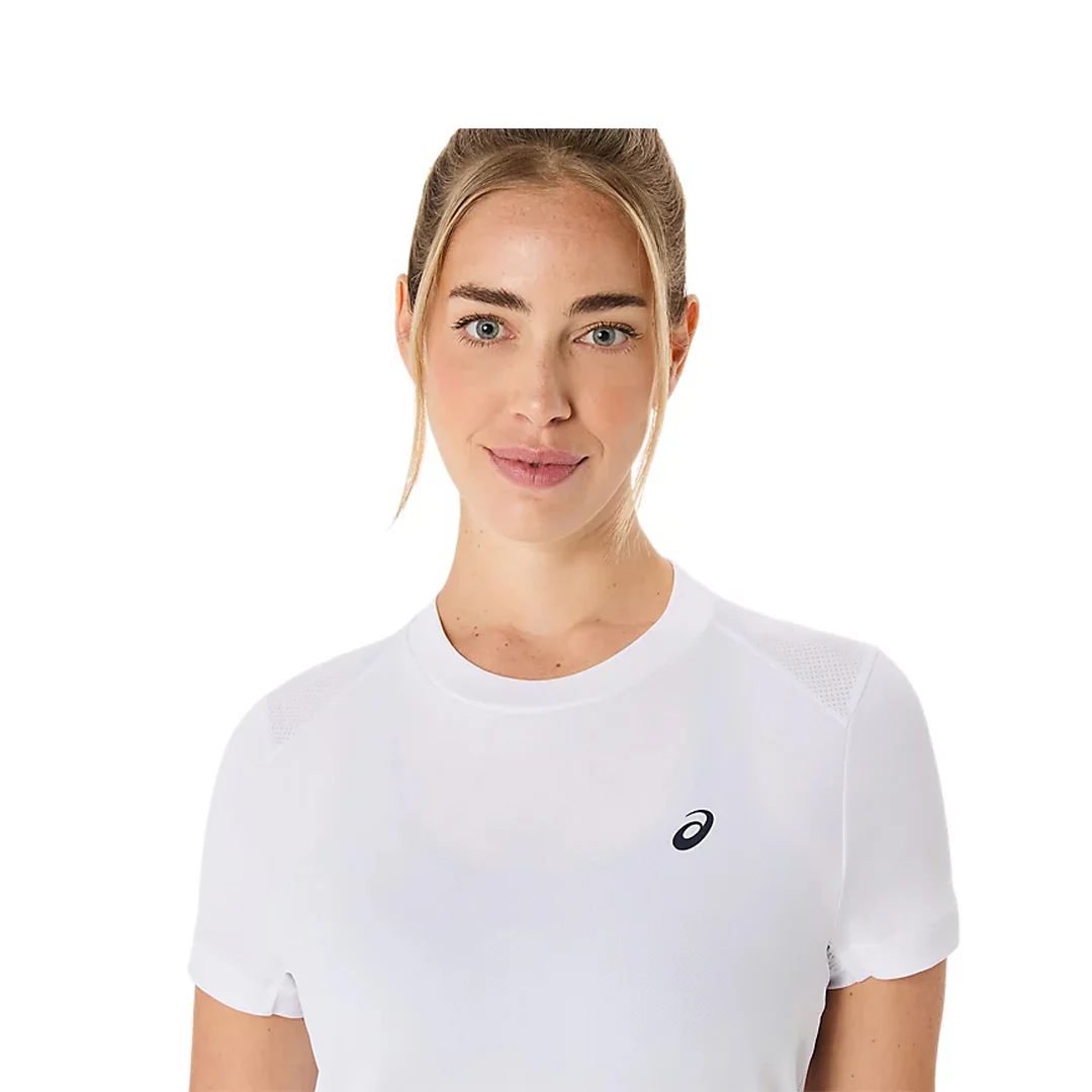 Asics Women's Court Short Sleeve Tee - Brilliant White - Image 6