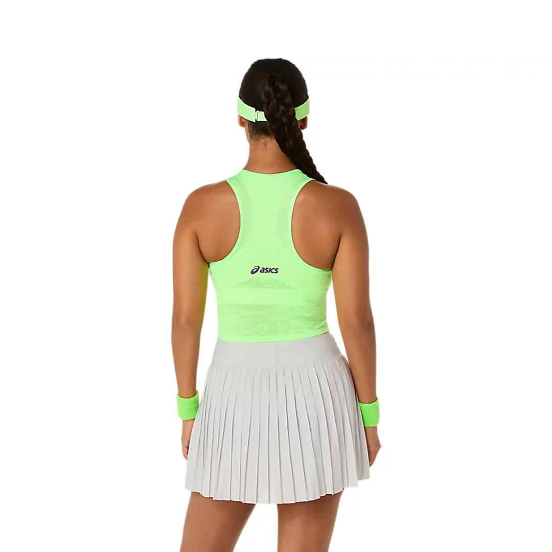Asics Women's Match Jacquard Crop Top - Illuminate Green - Image 3