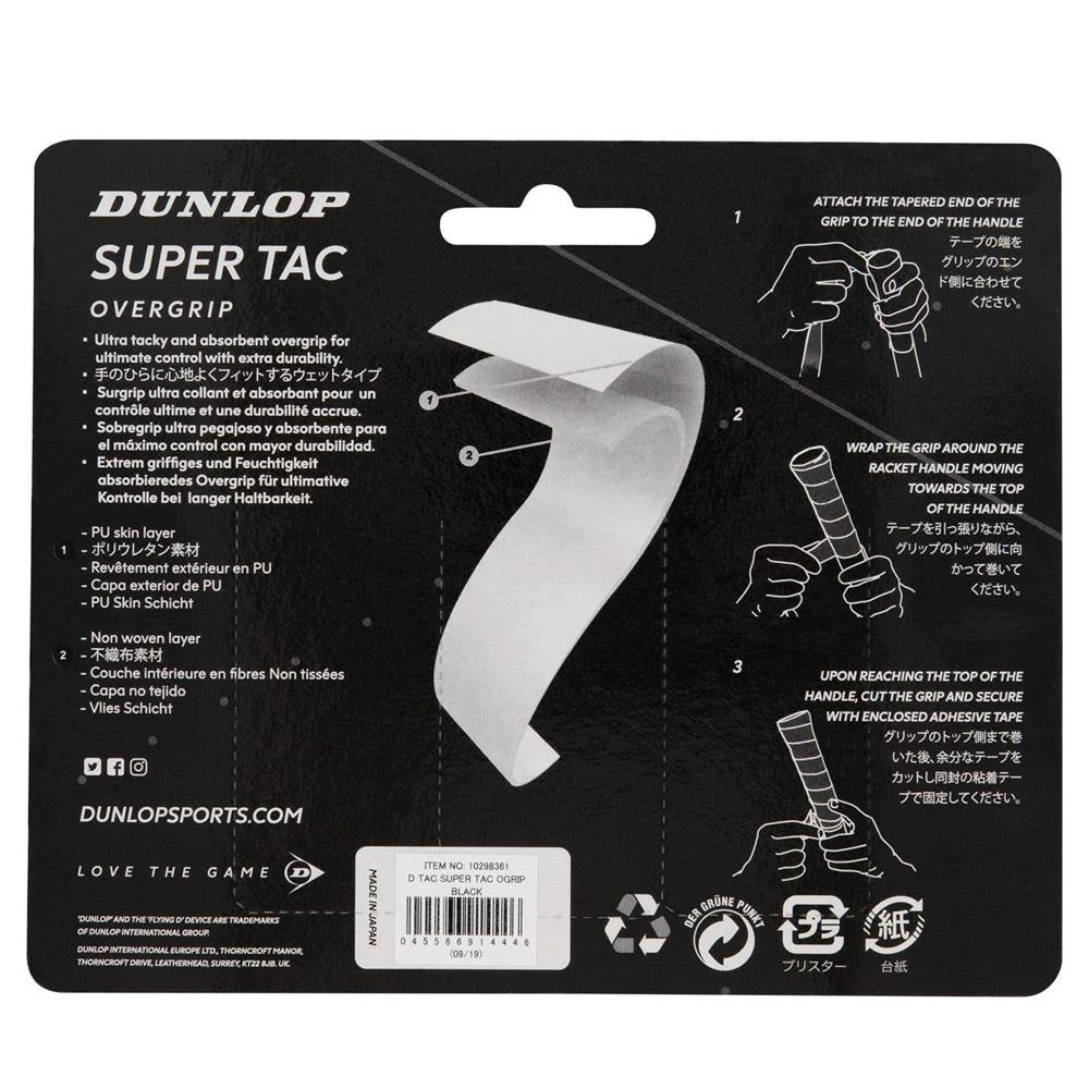 Dunlop Super Tac Overgrip - 3 Pack - White - Image 2