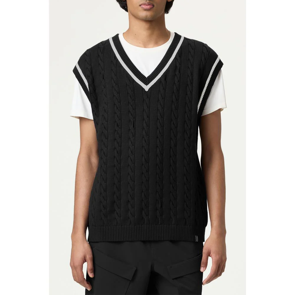 Fila Men's Baseline Cable Knit Vest - Black - Image 2