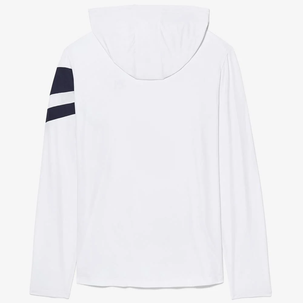 Fila Men's Essentials Longsleeve Hoodie - White/Fila Navy - Image 2