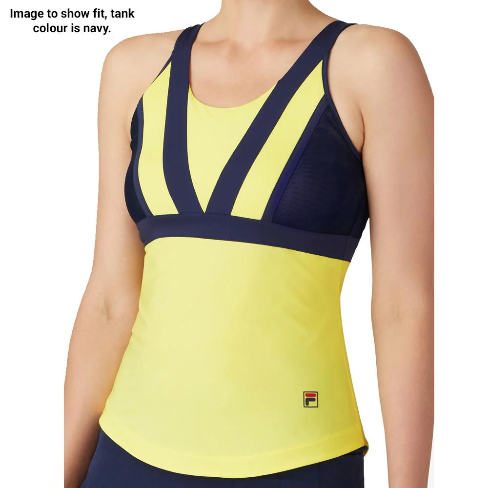 Fila Women's Alley Halter Tank - Fila Navy/Limoncello - Image 3