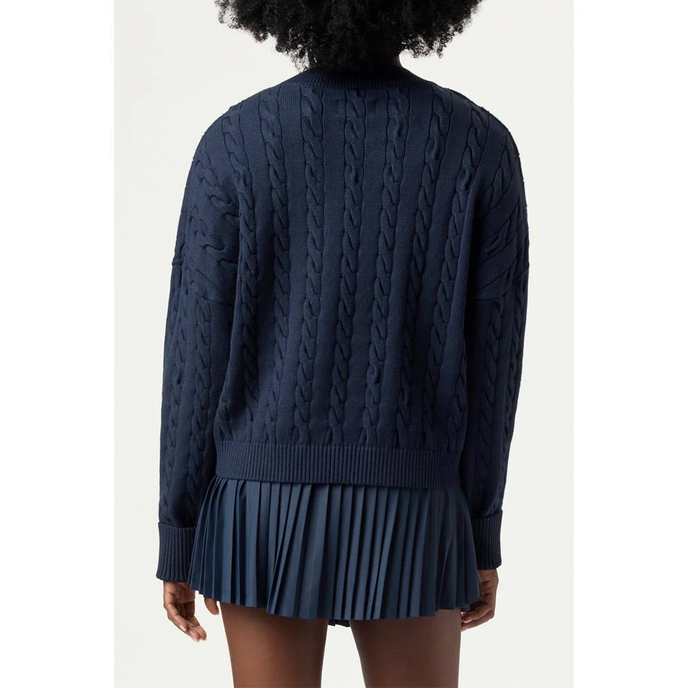 Fila Women's Baseline Chunky V-Neck Sweater - Fila Navy - Image 3
