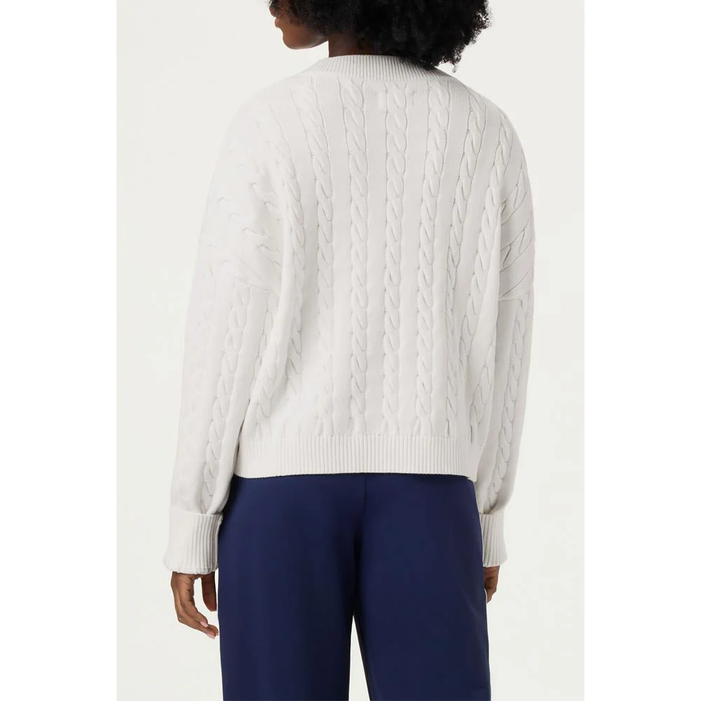 Fila Women's Baseline Chunky V-Neck Sweater - White - Image 3