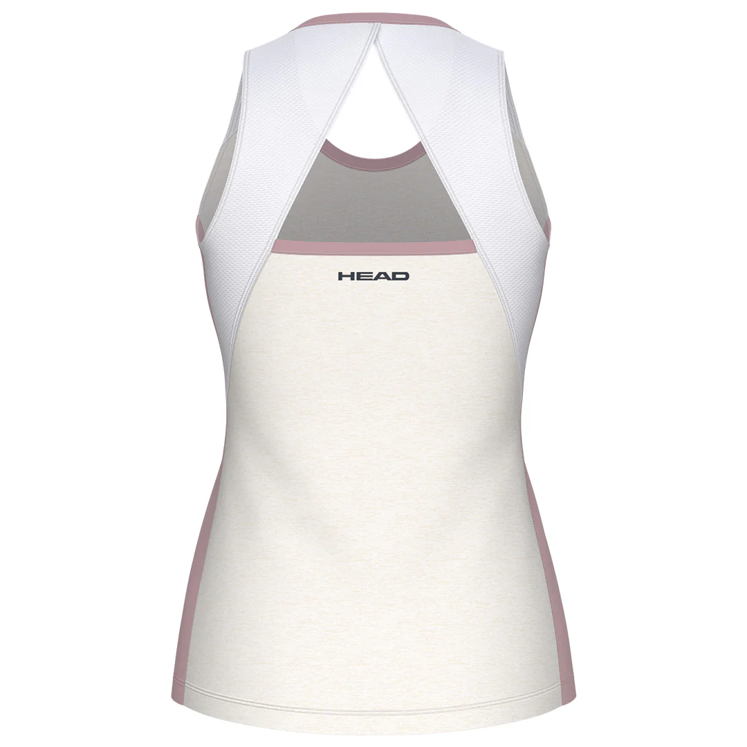 Head Women's Play Tech Tank - Oatmeal/Pink - Image 2