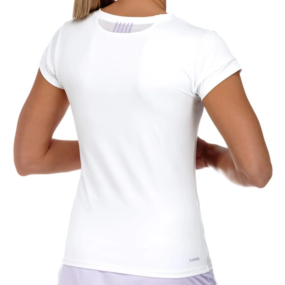 K-Swiss Women's Spring Pace Cap Sleeve Top White - Image 2