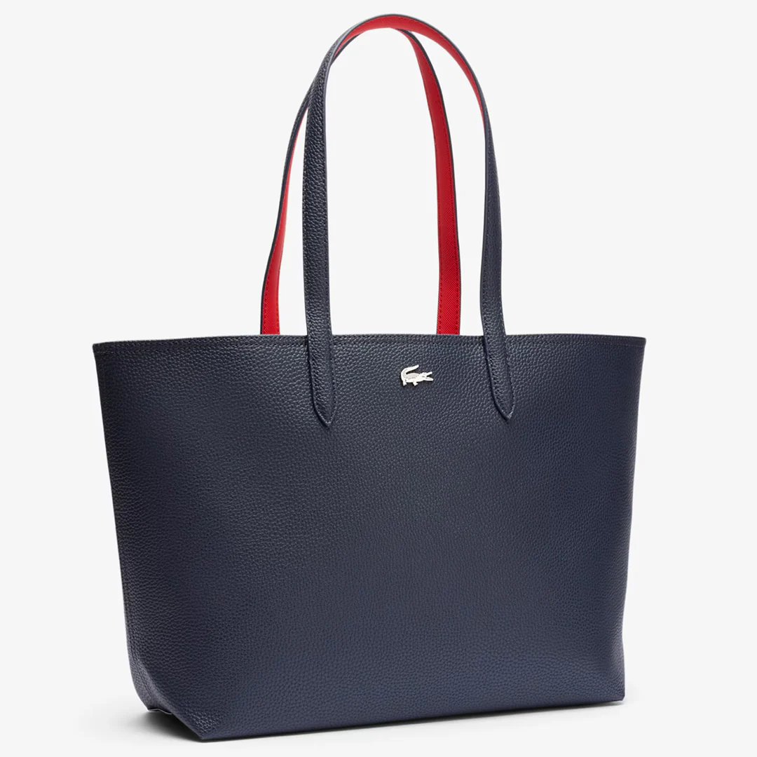 Lacoste Anna Zipped Tote Bag - Marine/Rouge - Image 4