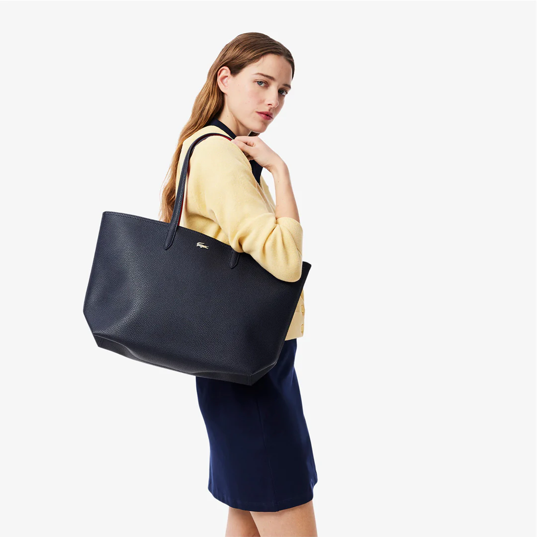 Lacoste Anna Zipped Tote Bag - Marine/Rouge - Image 7