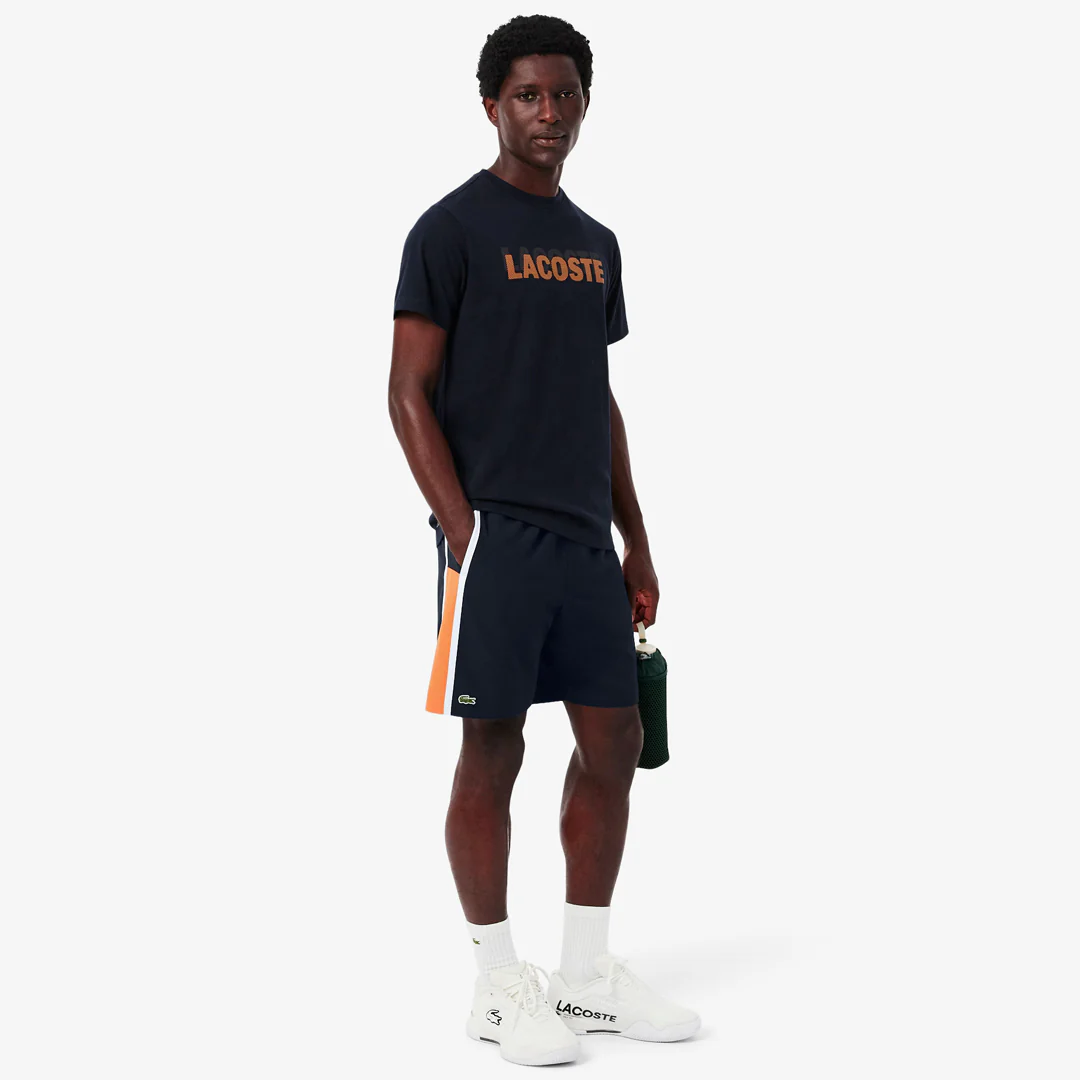 Lacoste Men's Colourblock Striped Short - Navy Blue/Orange - Image 7