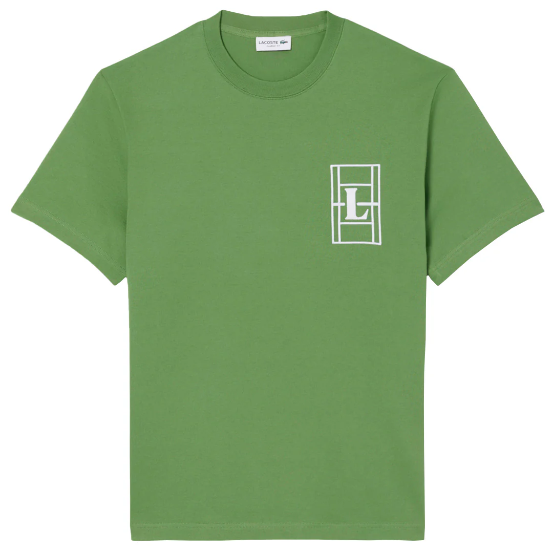 Lacoste Men's Embroidered Jersey Tee - Green/White