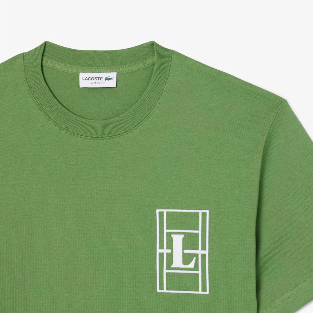 Lacoste Men's Embroidered Jersey Tee - Green/White - Image 2