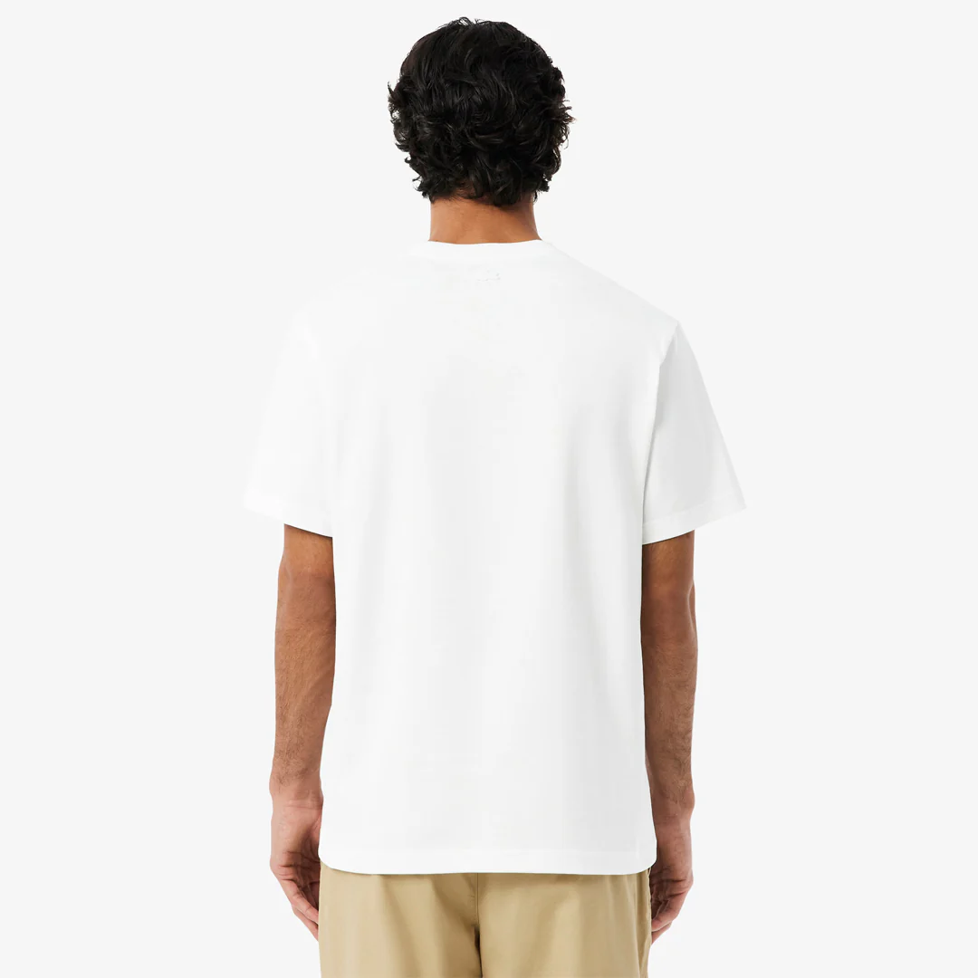 Lacoste Men's Embroidered Jersey Tee - White/Green - Image 5