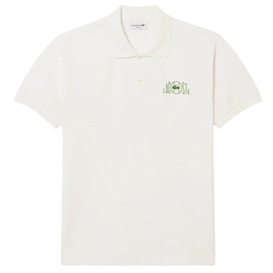 Lacoste Men's Graphic Branding Tennis Polo - White
