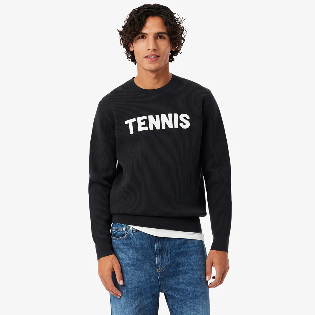 Lacoste Men's Jacquard Tennis Sweater - Black - Image 3