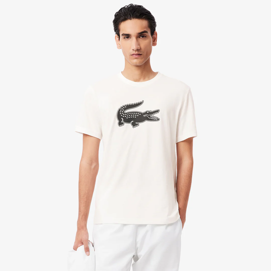 Lacoste Men's Logo Sport Tee - White/Black - Image 4