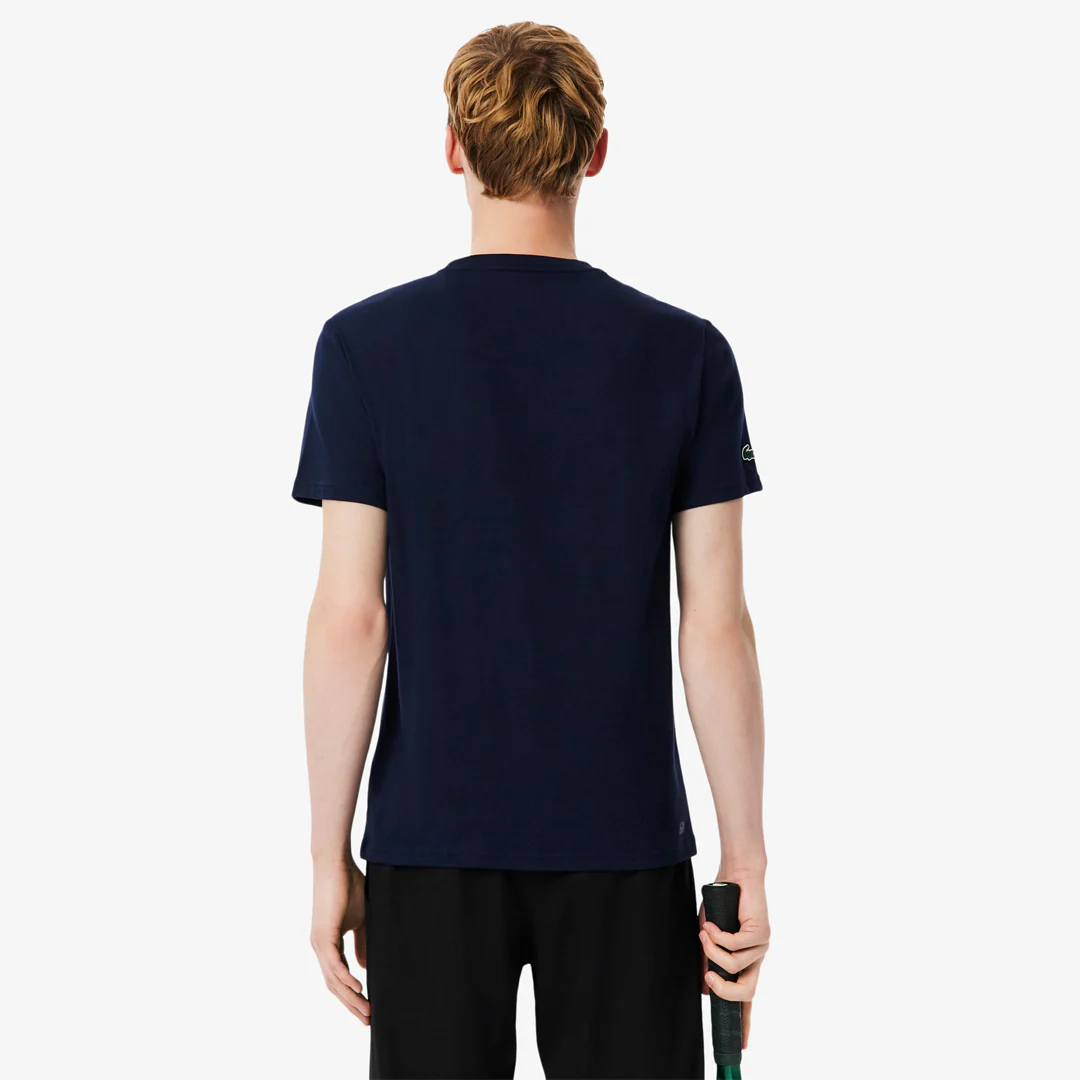 Lacoste Men's Medvedev X Tennis Tee - Navy Blue - Image 8