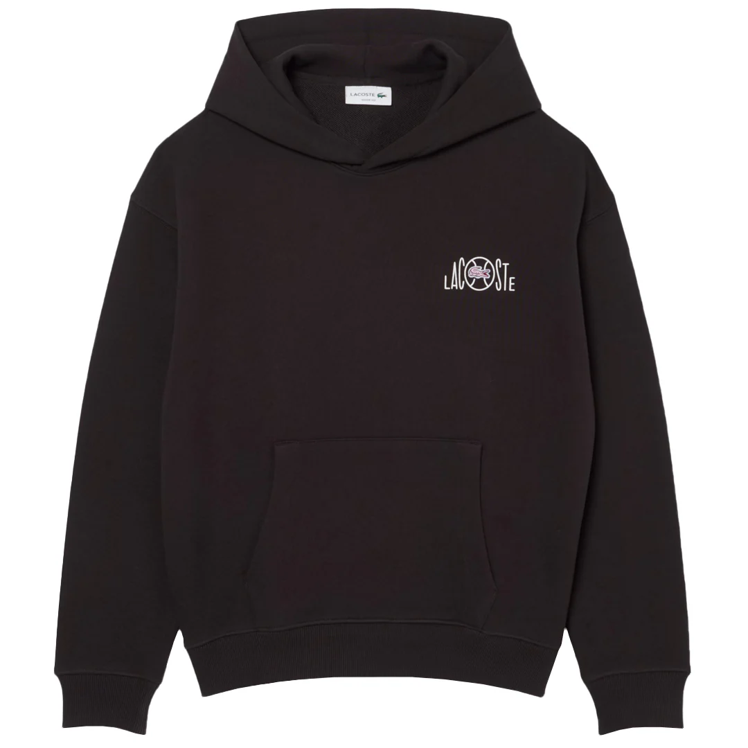 Lacoste Men's Multi Print Fleece Hoodie - Brown