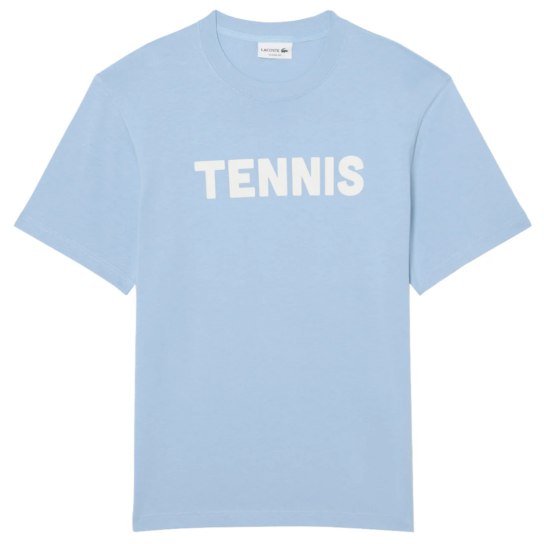Lacoste Men's Printed Tennis Tee - Light Blue