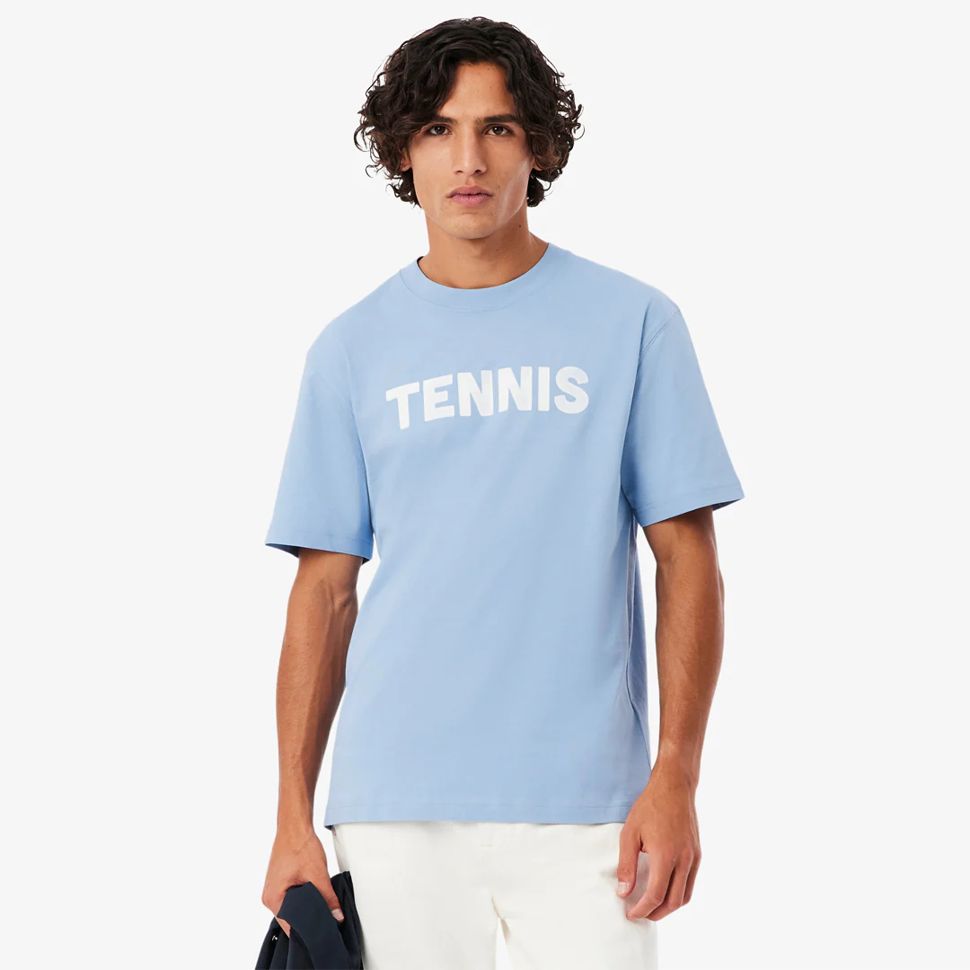 Lacoste Men's Printed Tennis Tee - Light Blue - Image 3