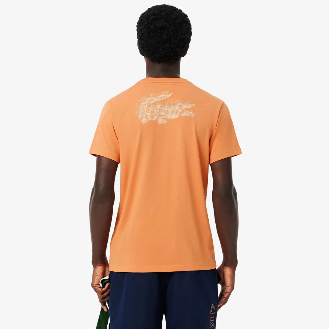 Lacoste Men's Ultra Dry Crocodile Graphic Tee - Orange - Image 6