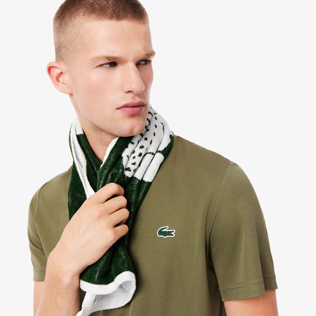 Lacoste Men's Ultra Dry Printed Tee - Khaki Green - Image 5