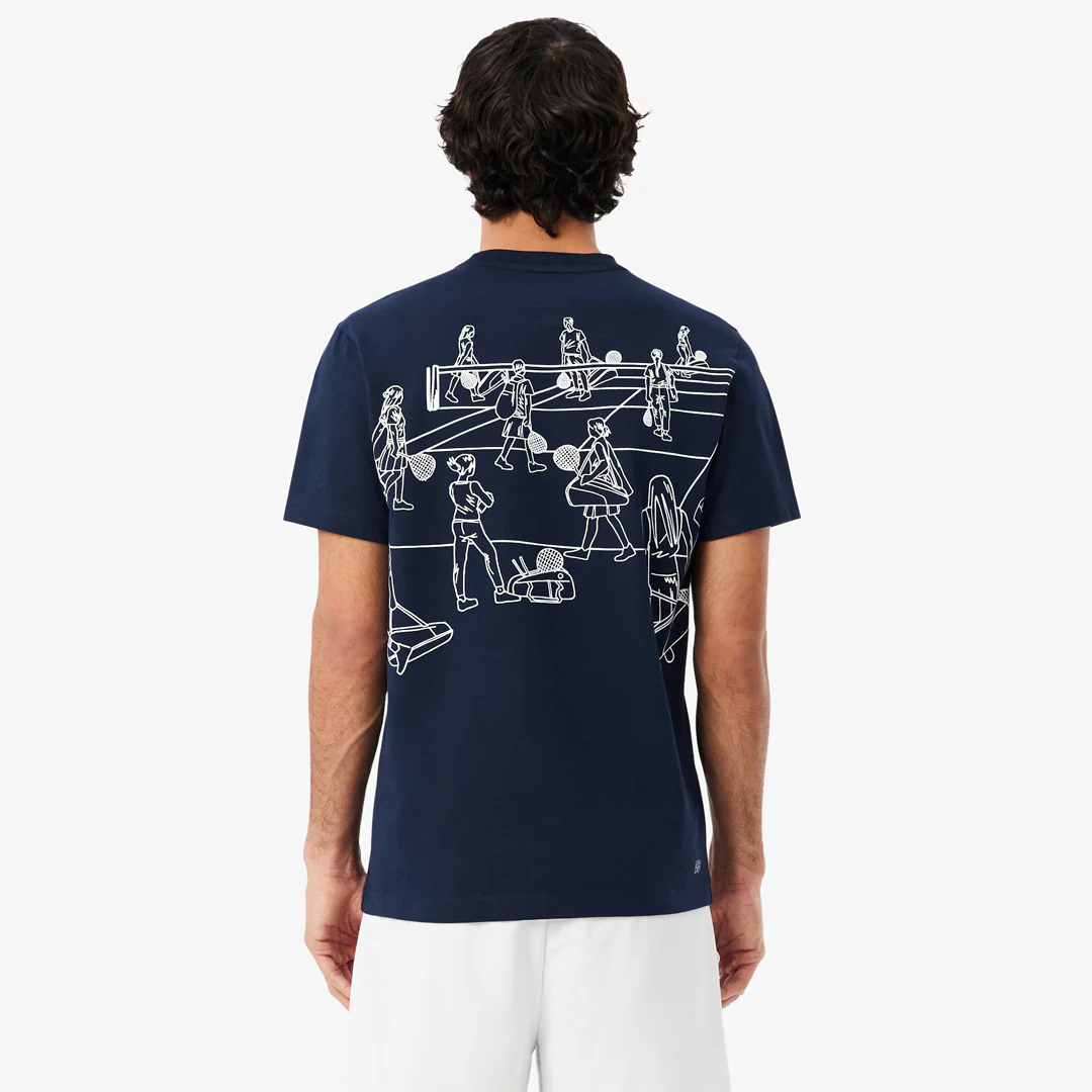 Lacoste Men's Ultra Dry Printed Tee - Navy Blue - Image 6
