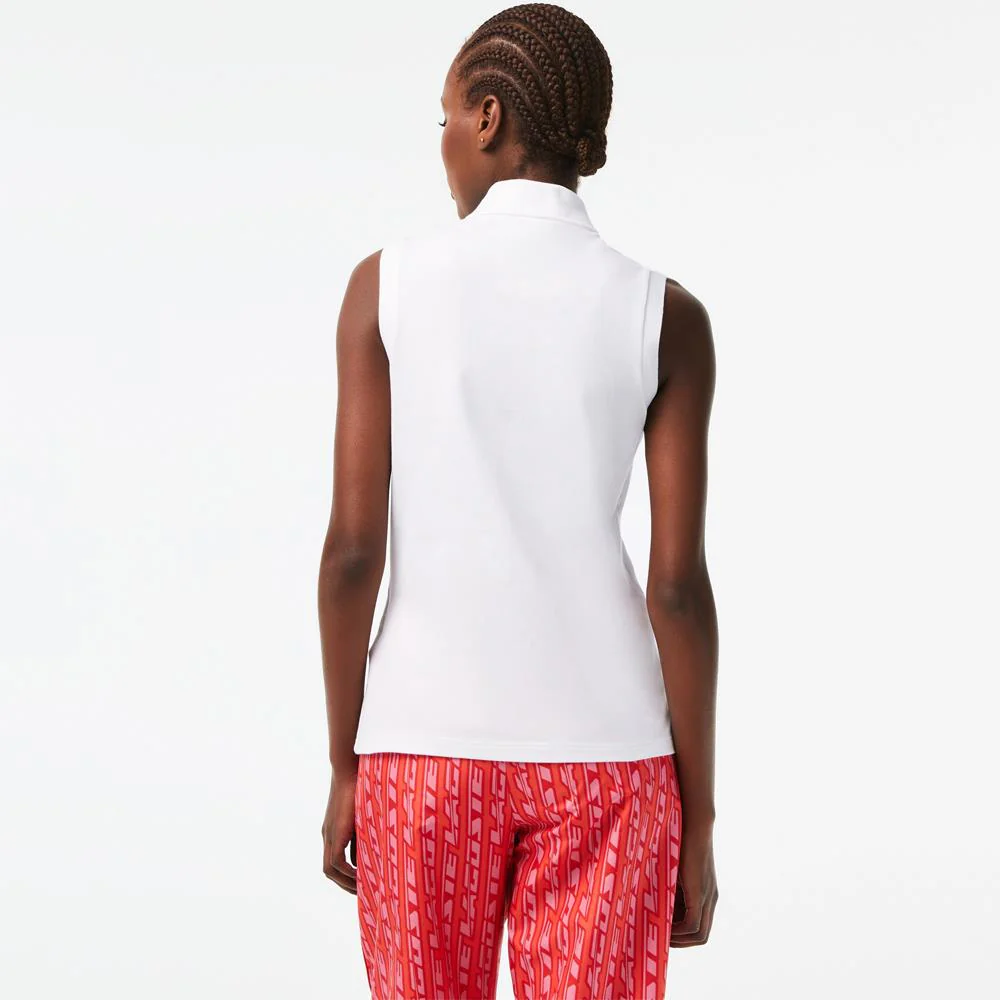 Lacoste Women's Sleeveless Cotton Pique Polo - White - Image 3