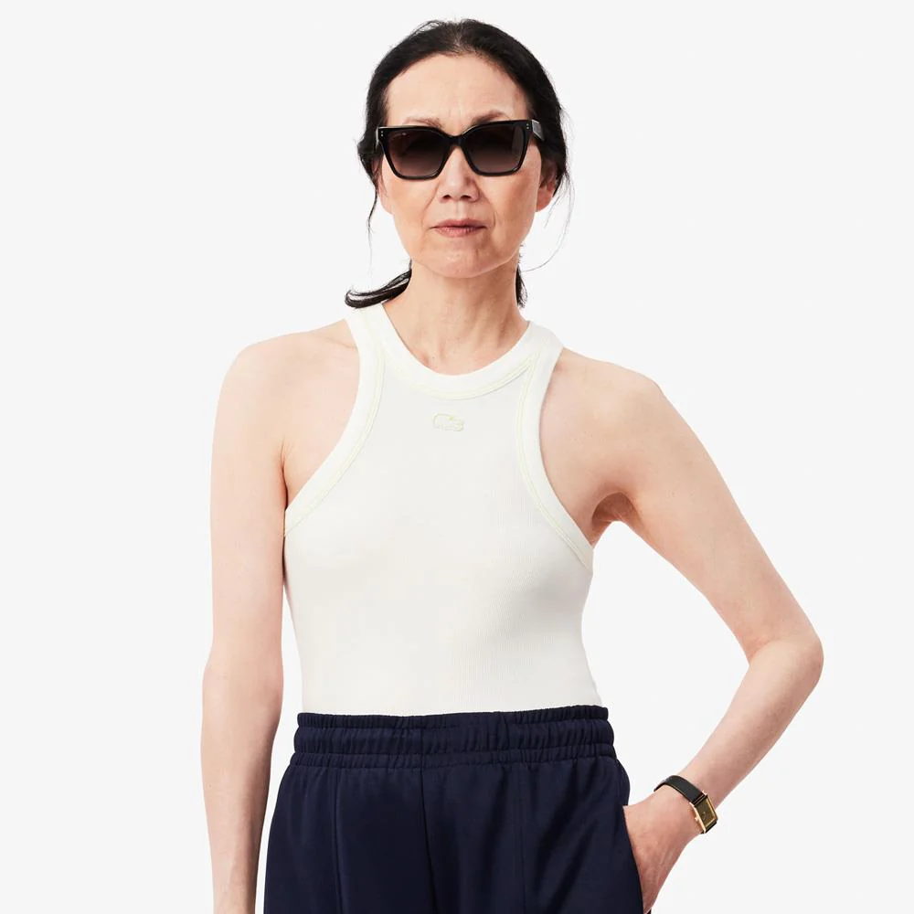 Lacoste Women's Slim Fit Modal Rib Tank - White - Image 3