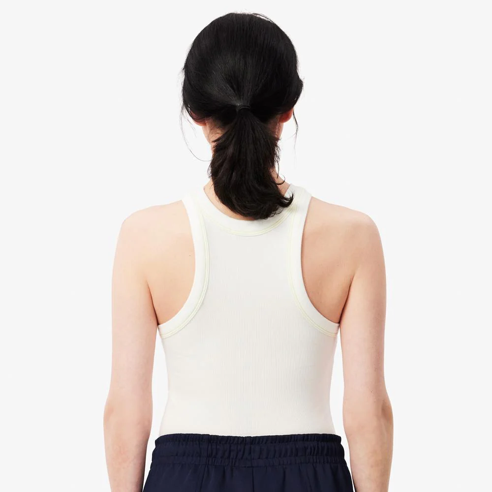Lacoste Women's Slim Fit Modal Rib Tank - White - Image 6
