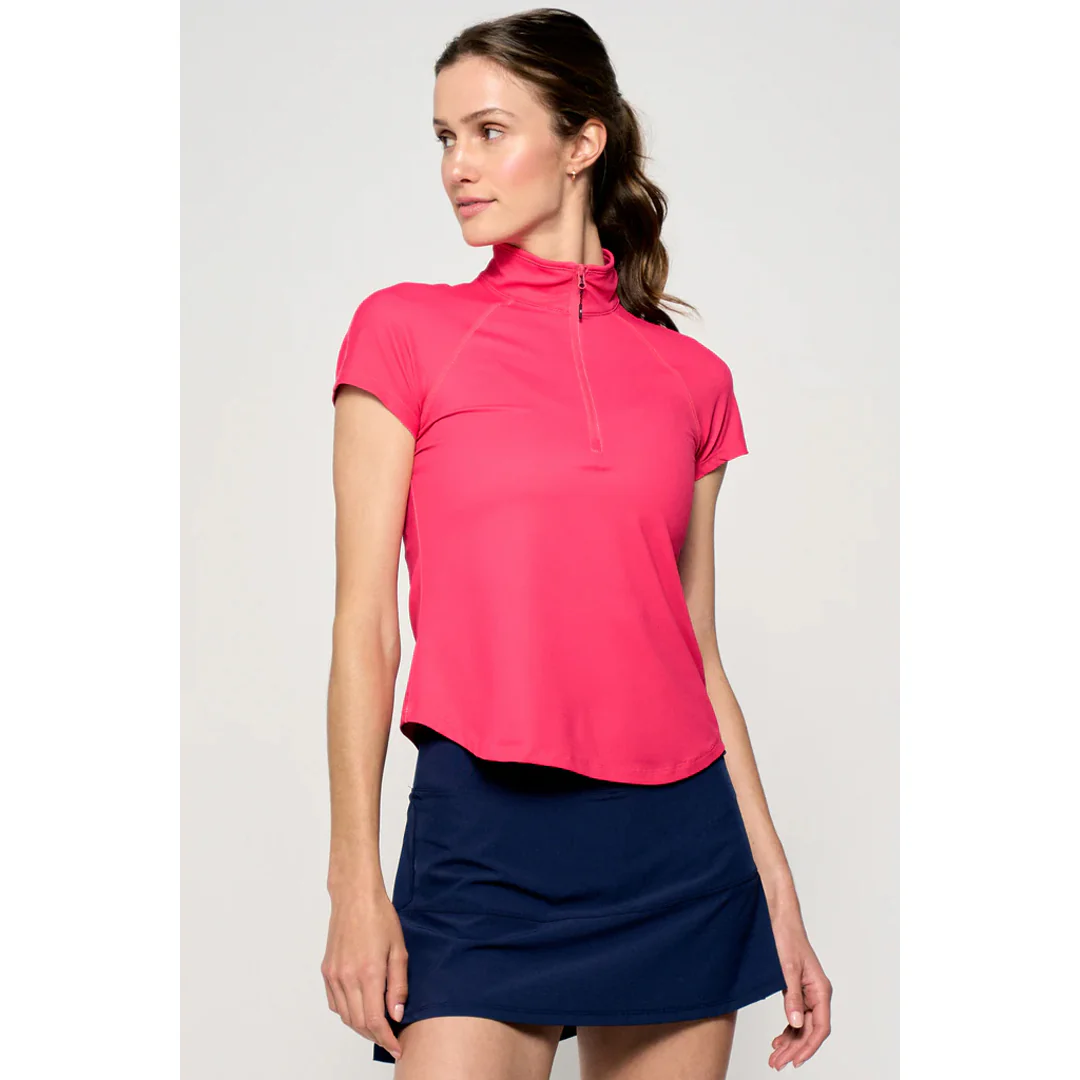 Lija Women's The One To Beat Sly Zip Mock - Pink Raspberry - Image 2